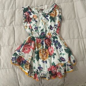 Zimmermann girls dress. White green and florals. Perfect condition.